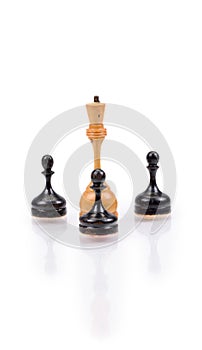 Wooden chess pieces