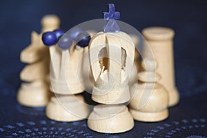 Wooden chess pieces