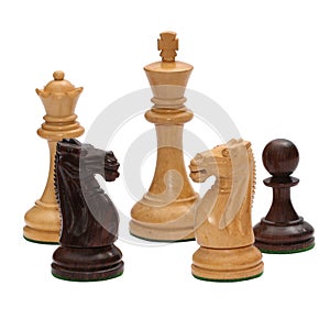 Wooden chess pieces