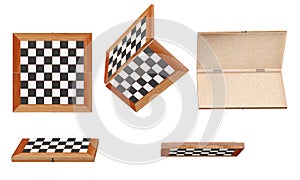 Wooden chessboard 3d illustration