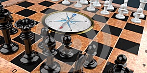 Wooden Chessboard Compass