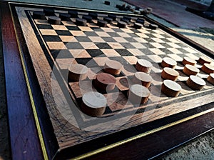 Wooden chessboard image