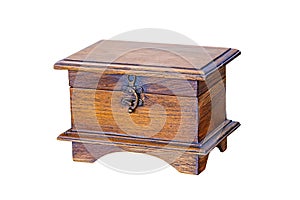 Wooden chest isolated.