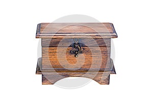 Wooden chest isolated.