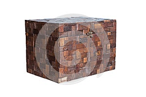 Wooden chest isolated.