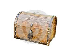 Wooden chest with lock in antique style
