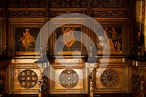 Choir bench Domenico di Niccola Chapel, Palazzo pubblico, Siena, Tuscany, Toscana, Italy, Italia photo