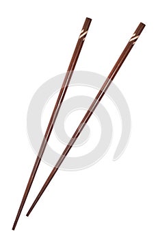 Wooden chop sticks isolated on white