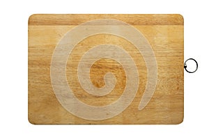 Wooden chopping board, isolated on white