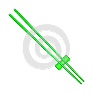 Wooden chopsticks in green design