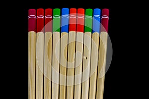 Wooden Chopsticks Isolated on a Black Background