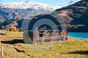 Wooden church in Bahia exploradores Carretera Austral, Highway 7