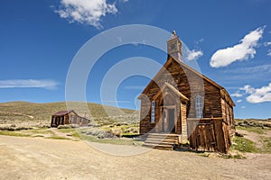 Wooden church in Bodie ghost town, California