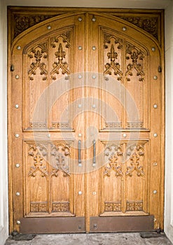 Wooden church door