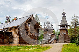 Wooden church and house