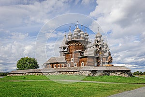 Wooden church at Kizhi under reconstruction