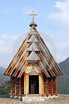 Wooden church on mountain