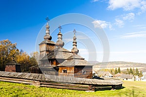 Dřevěný kostel, Muzeum ukrajinské vesnice, Svidník, Slovensko