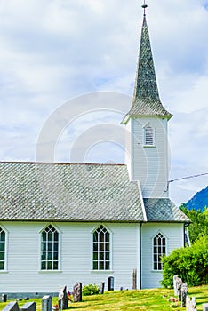 Wooden church in Nes village, Norway