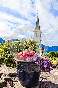 Wooden church in Nes village, Norway