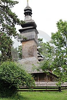 Wooden church in open-air folk museum  in Uzhhorod