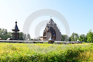 Wooden church (Pokrovskaya church), St. Petersburg, Russia.