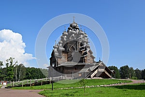 Wooden church (Pokrovskaya church), St. Petersburg, Russia.