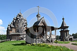 Wooden church (Pokrovskaya church), St. Petersburg, Russia.