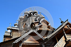 Wooden church (Pokrovskaya church), St. Petersburg, Russia.