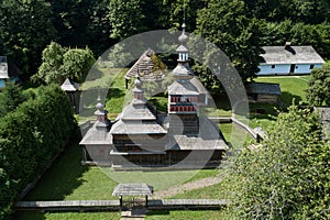 Wooden church of the Protection of the Most Holy Mother of God from Mikulasova, located in Bardejov, Slovakia