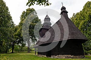 Dřevěný kostel ostatků sv. Mikuláše v obci Ruská Bystrá na Slovensku
