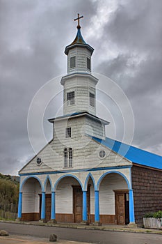 Wooden Church in Rilan on Chiloe Island