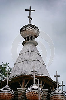 Wooden church in Satka. Russia