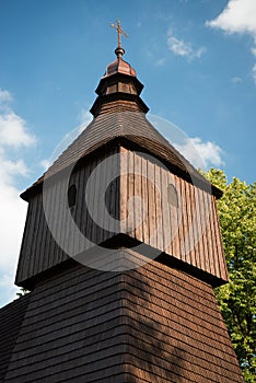 Wooden Church of St Francis of Assisi in a village Hervartov, Slovakia. UNESCO Word Heritage site