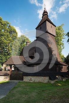 Dřevěný kostel svatého Františka z Assisi v obci Hervartov na Slovensku. Světové dědictví UNESCO