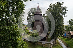 Wooden Church of St Francis of Assisi in a village Hervartov, Slovakia. UNESCO Word Heritage site