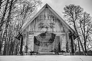 Wooden church in Usma, Latvia