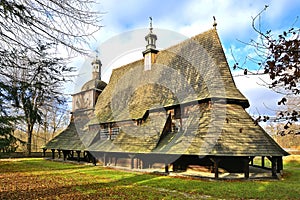 Wooden church from XVI Century in Sekowa near Gorlice, Low Beskid Beskid Niski, Poland