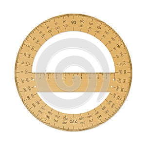 Wooden circular protractor