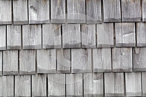 Wooden clapboards on a housewall