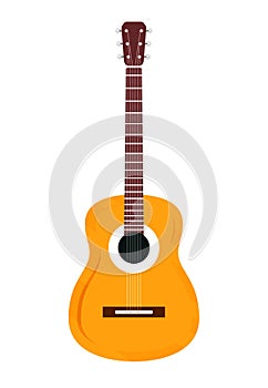 Classic guitar isolated on white background stock vector