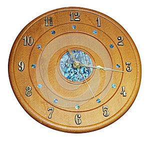 Wooden Clock with Paua Inlay