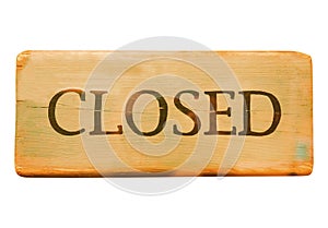 wooden closed sign