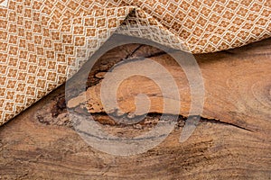 Wooden cloth cotton fabric texture background wooden planks.