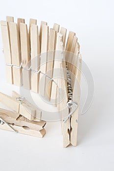 Wooden clothes peg background