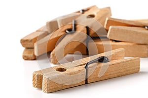 Wooden clothes pegs for clothes drying