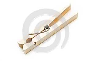 A wooden clothespin