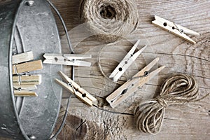 Wooden clothespins