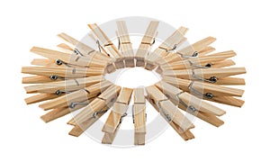 Wooden clothespins in circle