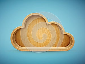 Wooden cloud shelf